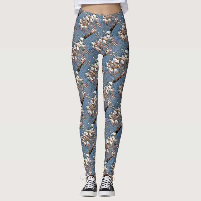 Leggings Elegancia De Los Flamingos Rosa Artísticos (Anverso)