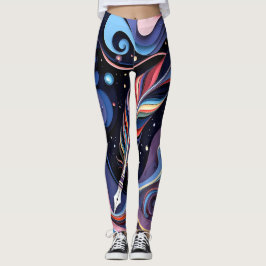 Leggings Elegancia de Pluma Cósmica