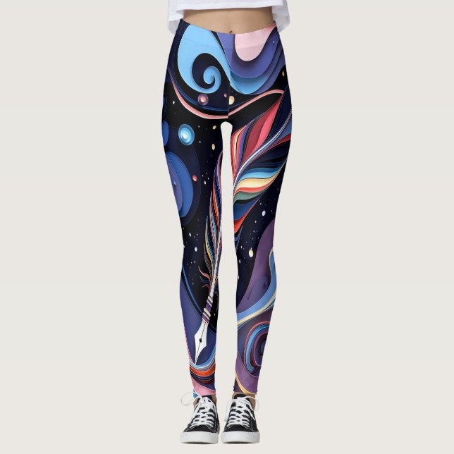 Leggings Elegancia de Pluma Cósmica (Anverso)