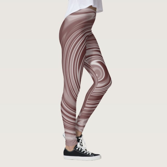Leggings Elegancia de rayas borrosas monocromáticas blancas (Derecha)
