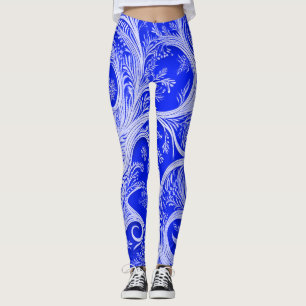 Leggings Elegancia en movimiento de cobalto intricado