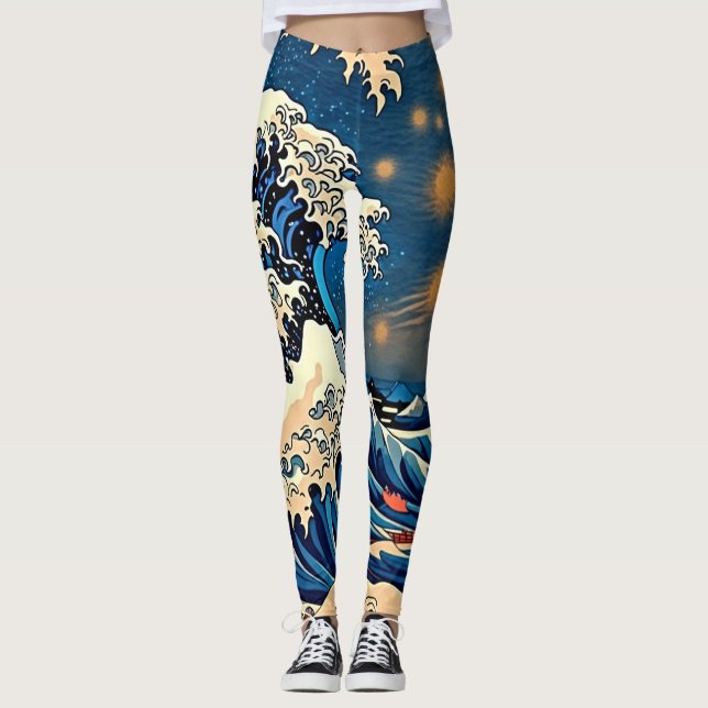 Leggings Elegancia en movimiento: Nami La Gran Ola (Anverso)