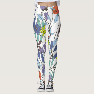 Leggings Elegancia Floral, Antecedentes Vintage Abstracto.