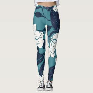 Leggings Elegancia floral: diseño de fondo abstracto