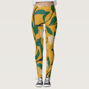 Leggings Elegancia Floral: Patrón de Leafy Vintage.