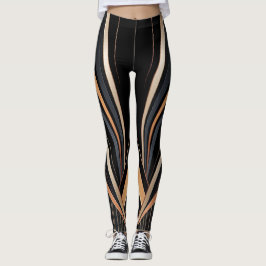 Leggings Elegancia geométrica metálica Art Déco