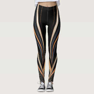 Leggings Elegancia geométrica metálica Art Déco