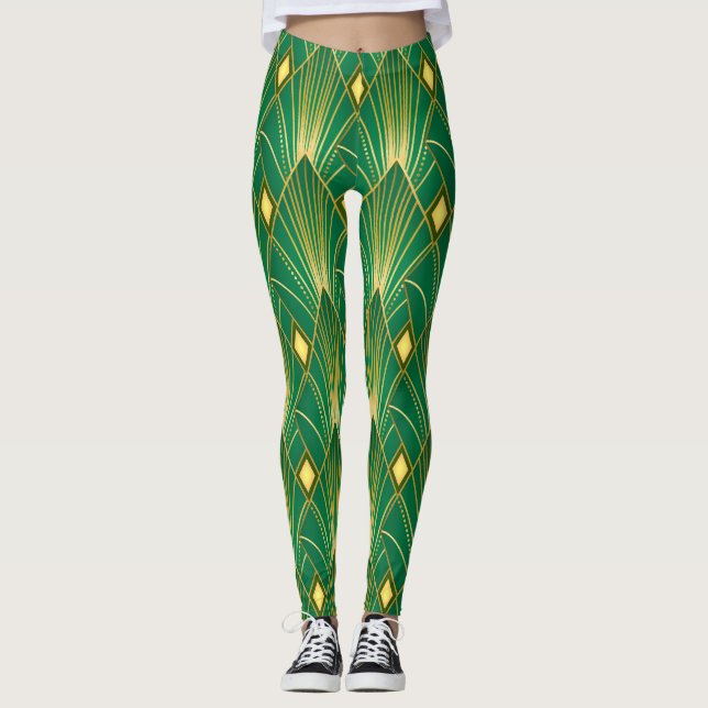 Leggings Elegancia oriental: tapiz Art Deco (Anverso)