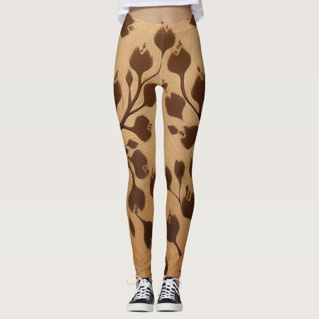 Leggings Elegancia salvaje: Piernas de impresión de animale (Anverso)