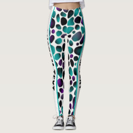Leggings Elegancia salvaje Verde azulada, morada y animal n