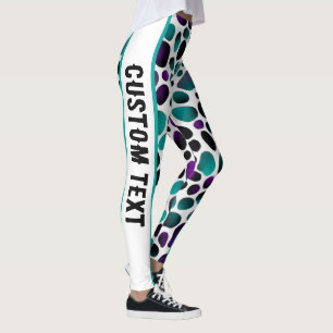 Leggings Elegancia salvaje Verde azulada, morada y animal n