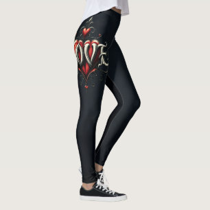 Leggings Elegancia steampunk vintage rosas de amor de reloj