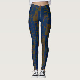 Leggings Elegant blue &brown abstract pattern 