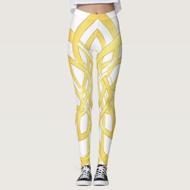 Leggings Elegant Golden Ornamental Pattern Design (Anverso)