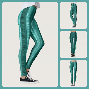 Leggings Elegante a rayas azul verdoso