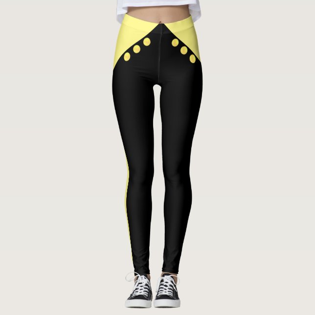 Leggings Elegante Amarillo y Negro (Anverso)