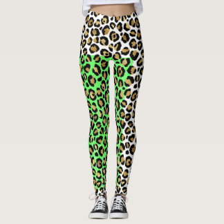 Leggings Elegante animal de leopardo de oro negro