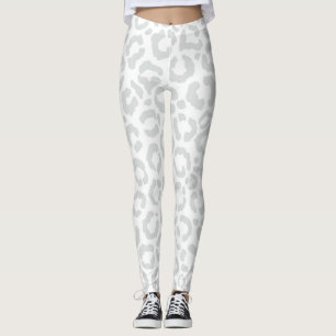 Leggings Elegante animal de leopardo gris blanco