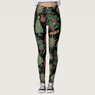 Leggings Elegante árbol de Navidad Jewel Bling