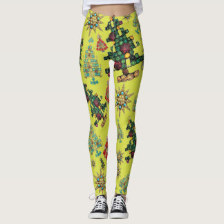 Leggings Elegante árbol de Navidad Jewel Bling