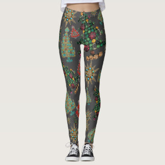 Leggings Elegante árbol de Navidad Jewel Bling