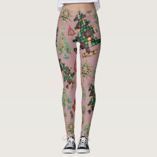 Leggings Elegante árbol de Navidad Jewel Bling