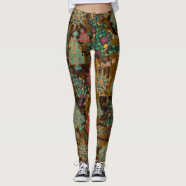 Leggings Elegante árbol de Navidad Jewel Bling Tiger Iron