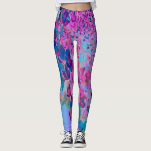 Leggings Elegante azul oscuro e hidrangea recta magenta