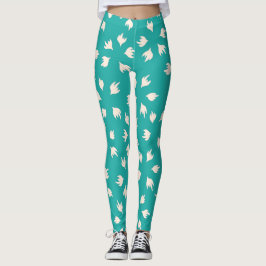Leggings elegante Baby Blue y blanco