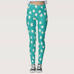 Leggings elegante Baby Blue y blanco
