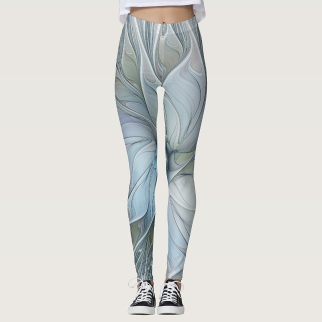 Leggings Elegante Belleza Moderna Resumen Flor de Arte Frac (Anverso)