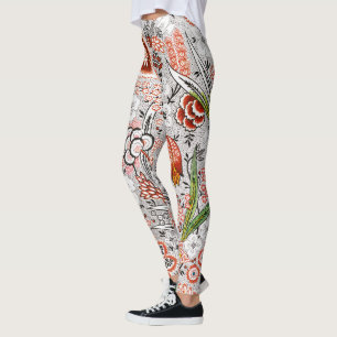 Leggings Elegante Boho de época Abstracto Artístico Floral 