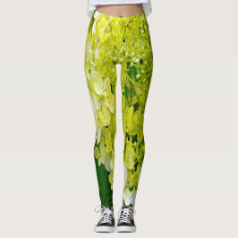Leggings Elegante Chartreuse Green Limelight Hydrangea