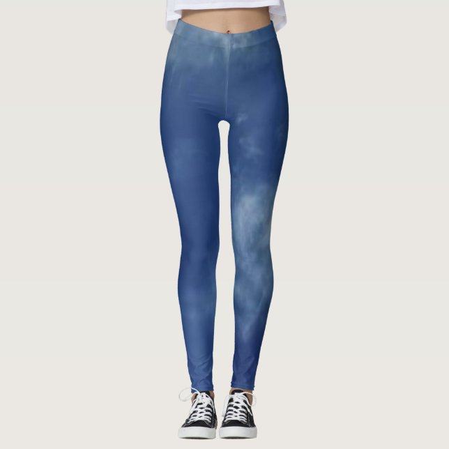 Leggings Elegante cielo azul natural rústico (Anverso)