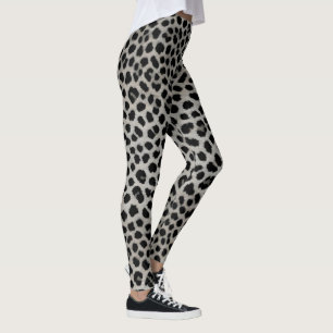 Leggings Elegante Colección de Leopardo Blanco de Lujo
