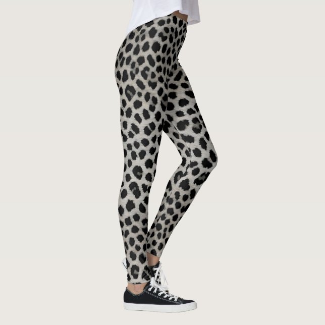 Leggings Elegante Colección de Leopardo Blanco de Lujo (Derecha)