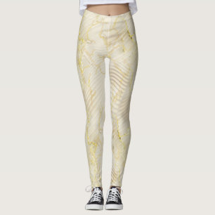 Leggings Elegante Crema de manzana y oro