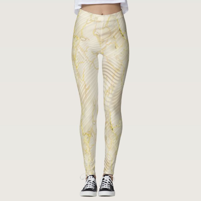 Leggings Elegante Crema de manzana y oro (Anverso)