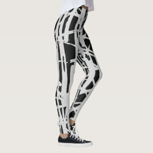 Leggings Elegante Cute simple negro y blanco