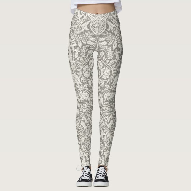 Leggings Elegante Decoración De Casa Con Flores De Damasco  (Anverso)