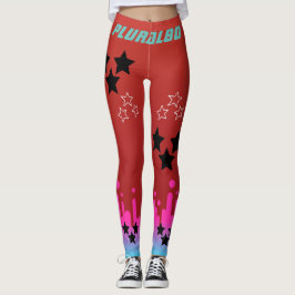 Leggings Elegante degradado azul rosa rosado monogramado