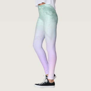 Leggings Elegante degradado moderno purpurina verde menta v