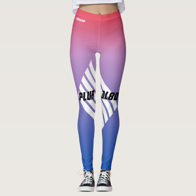 Leggings Elegante degradado rosa azul monogramado (Anverso)