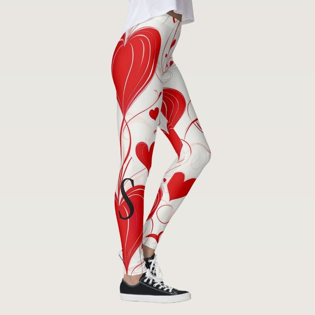 Leggings Elegante Día de San Valentín, corazones rojos, mon (Subido por el creador)