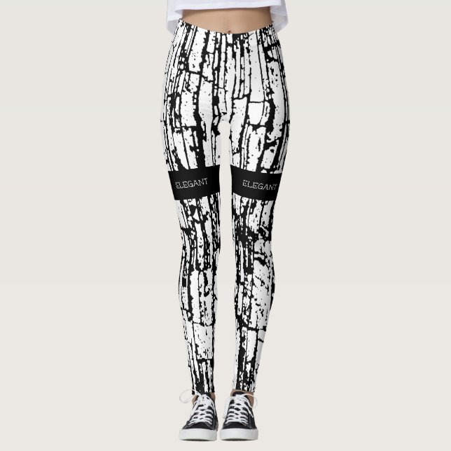 Leggings Elegante diseño blanco negro (Anverso)