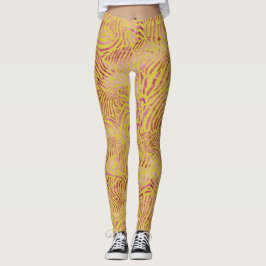 Leggings Elegante diseño de cebra dorada y rosada