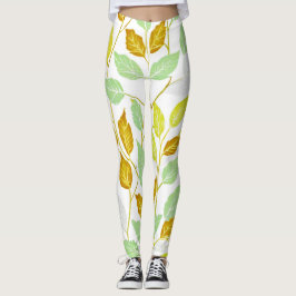 Leggings Elegante diseño de hojas inspirado en la naturalez