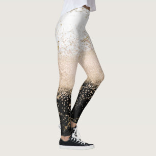 Leggings Elegante diseño de mármol de confeti dorado subi