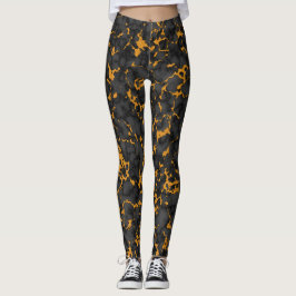 Leggings Elegante diseño de textura de mármol negro y oro