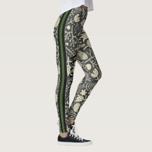 Leggings Elegante diseño moderno gris y blanco l